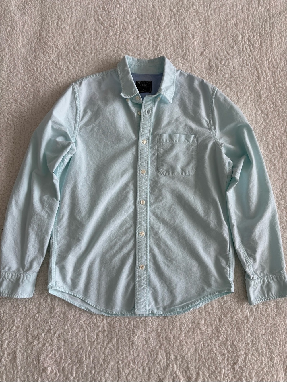 Abercrombie & Fitch Women’s Oversized Tiffany Blue Cotton Shirt Cozy Fall M